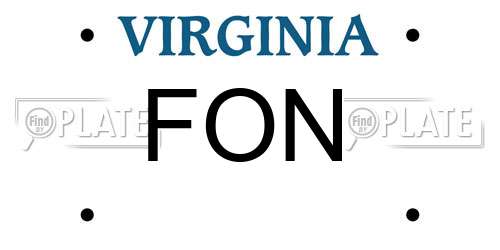 FON Virginia License Plate