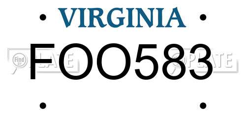 FOO583 Virginia License Plate