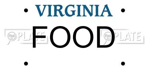 FOOD Virginia License Plate