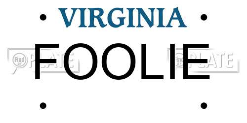 FOOLIE Virginia License Plate