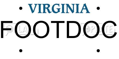 FOOTDOC Virginia License Plate