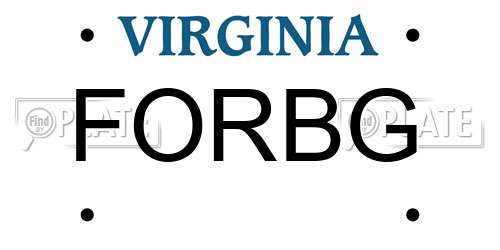 FORBG Virginia License Plate