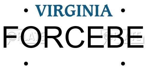 FORCEBE Virginia License Plate