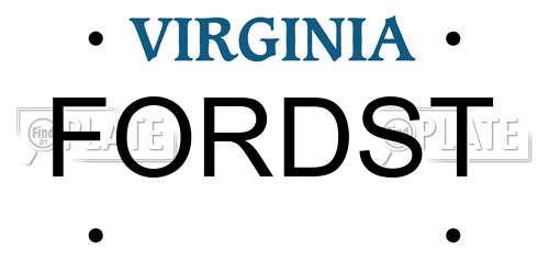 FORDST Virginia License Plate