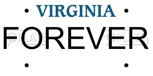 FOREVER Virginia License Plate