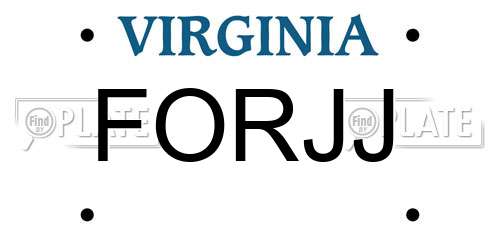 FORJJ Virginia License Plate