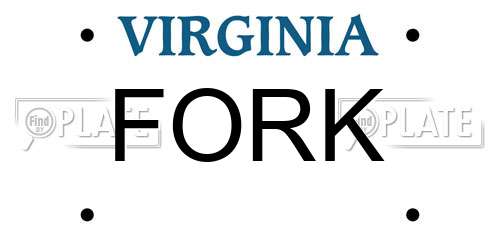 FORK Virginia License Plate