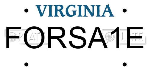 FORSA1E Virginia License Plate