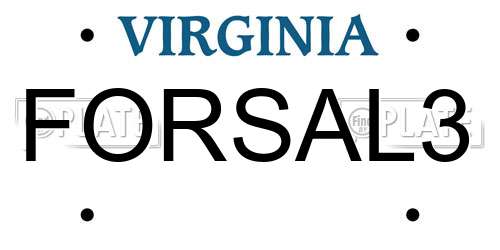 FORSAL3 Virginia License Plate
