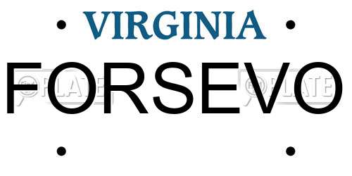 FORSEVO Virginia License Plate