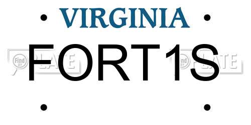 FORT1S Virginia License Plate