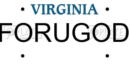 FORUGOD Virginia License Plate