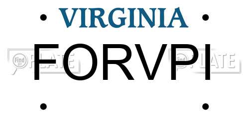 FORVPI Virginia License Plate