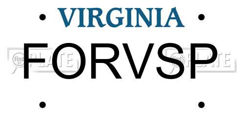 FORVSP Virginia License Plate