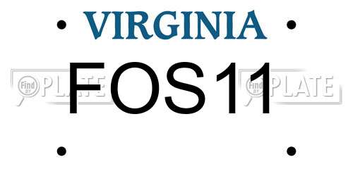 FOS11 Virginia License Plate