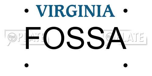 FOSSA Virginia License Plate