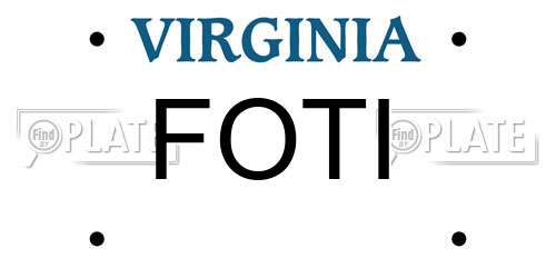 FOTI Virginia License Plate