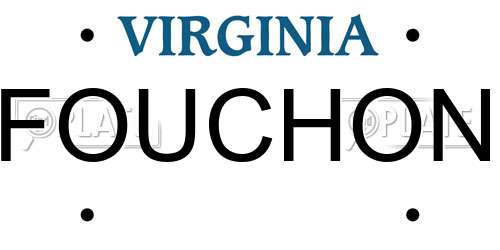 FOUCHON Virginia License Plate