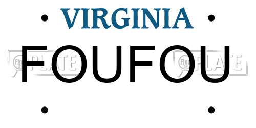 FOUFOU Virginia License Plate