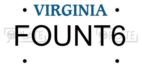 FOUNT6 Virginia License Plate