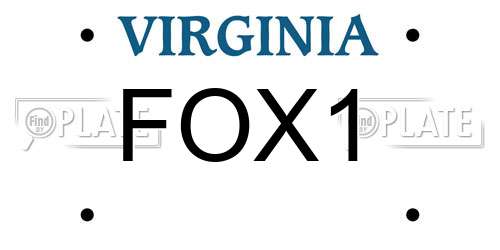 FOX1 Virginia License Plate