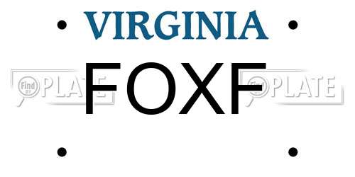 FOXF Virginia License Plate
