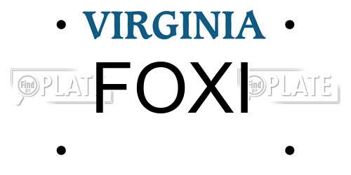 FOXI Virginia License Plate