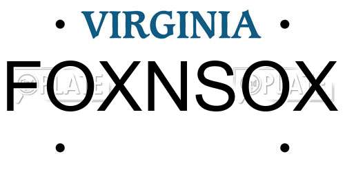 FOXNSOX Virginia License Plate