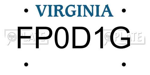 FP0D1G Virginia License Plate