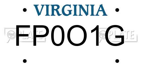 FP0O1G Virginia License Plate