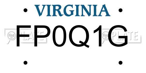 FP0Q1G Virginia License Plate