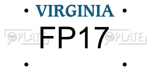 FP17 Virginia License Plate