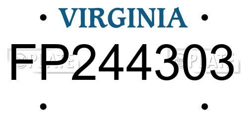 FP244303 Virginia License Plate