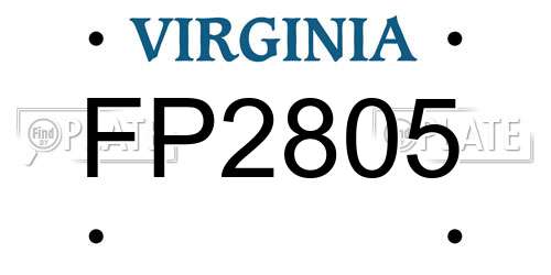 FP2805 Virginia License Plate