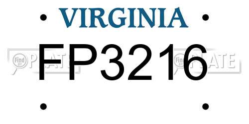 FP3216 Virginia License Plate