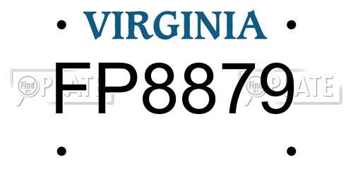 FP8879 Virginia License Plate