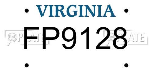 FP9128 Virginia License Plate