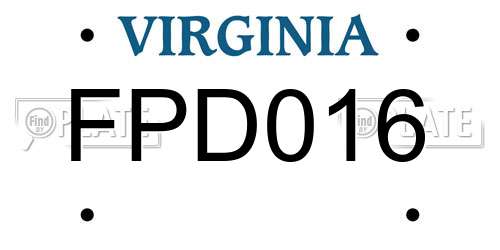 FPD016 Virginia License Plate