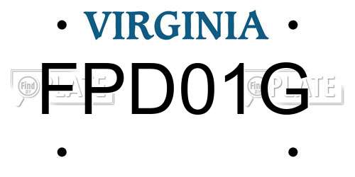 FPD01G Virginia License Plate