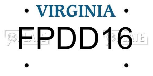 FPDD16 Virginia License Plate
