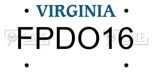 FPDO16 Virginia License Plate