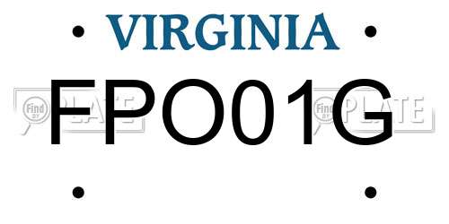 FPO01G Virginia License Plate