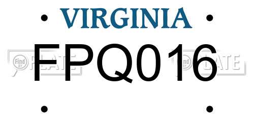 FPQ016 Virginia License Plate