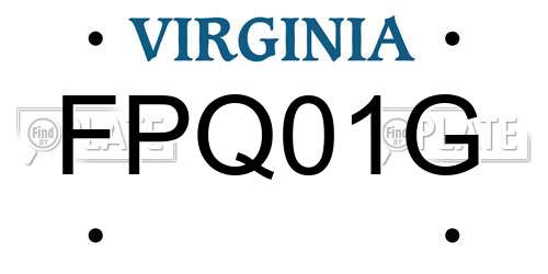 FPQ01G Virginia License Plate