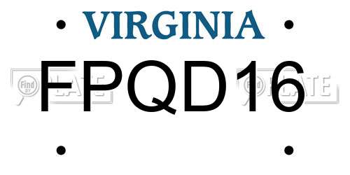 FPQD16 Virginia License Plate