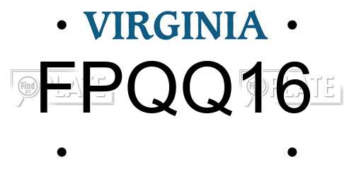 FPQQ16 Virginia License Plate
