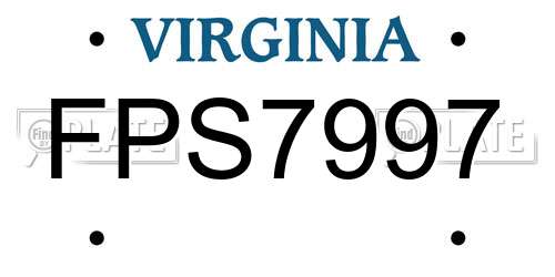 FPS7997 Virginia License Plate