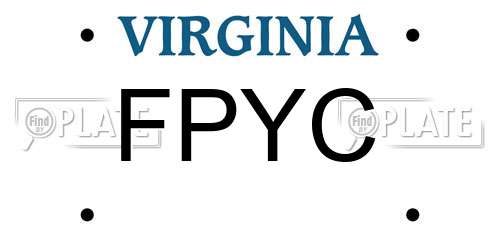 FPYC Virginia License Plate