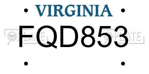FQD853 Virginia License Plate