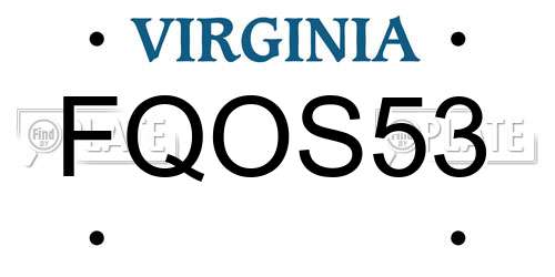 FQOS53 Virginia License Plate